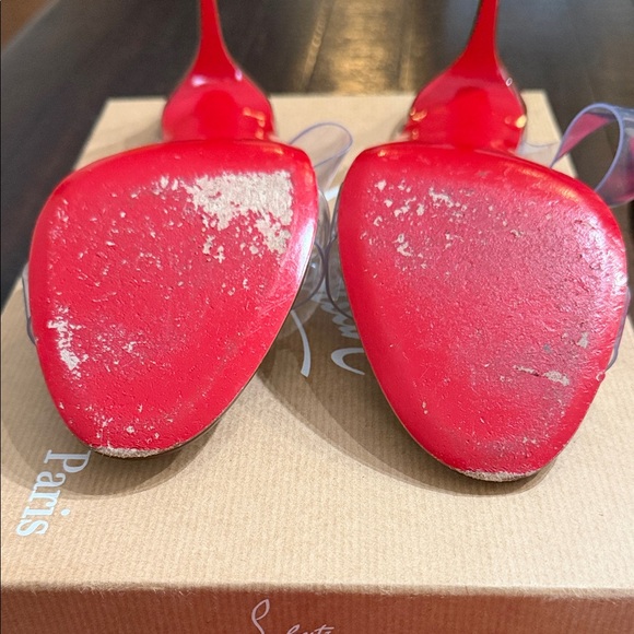 Christian Louboutin Brown Heels with Clear Straps - Picture 7 of 9